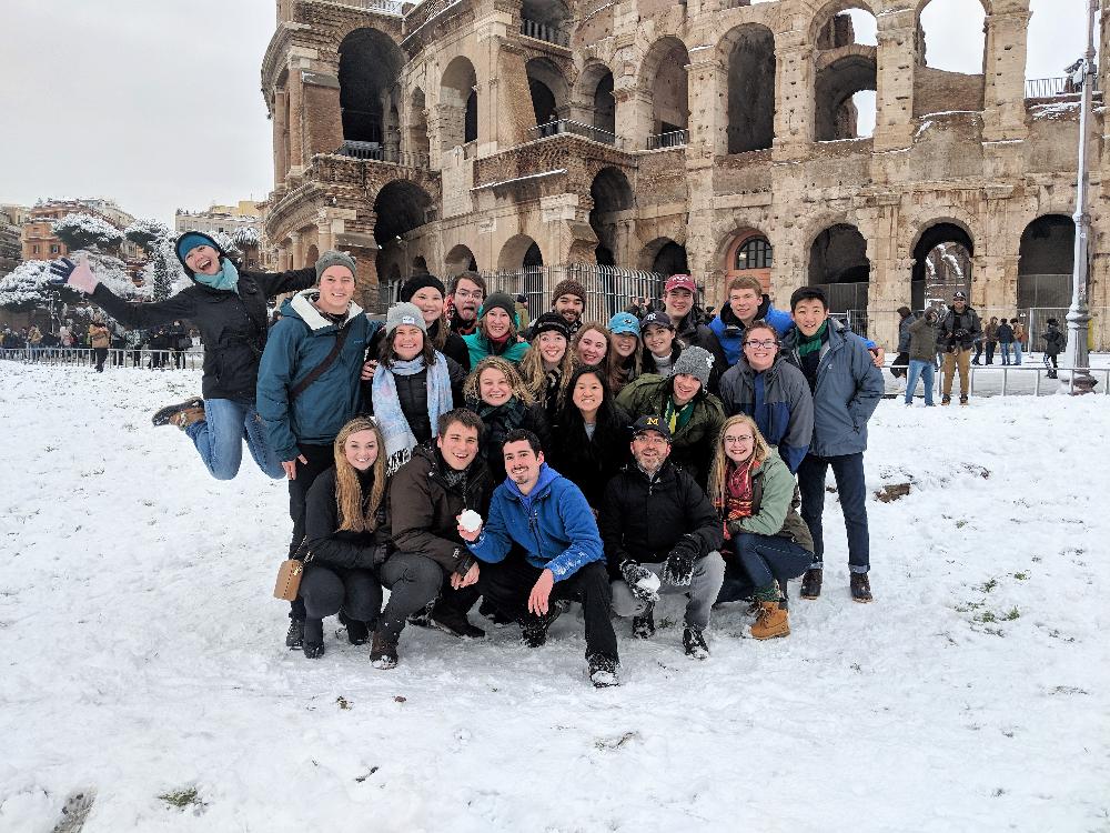 Students at the Colosseum